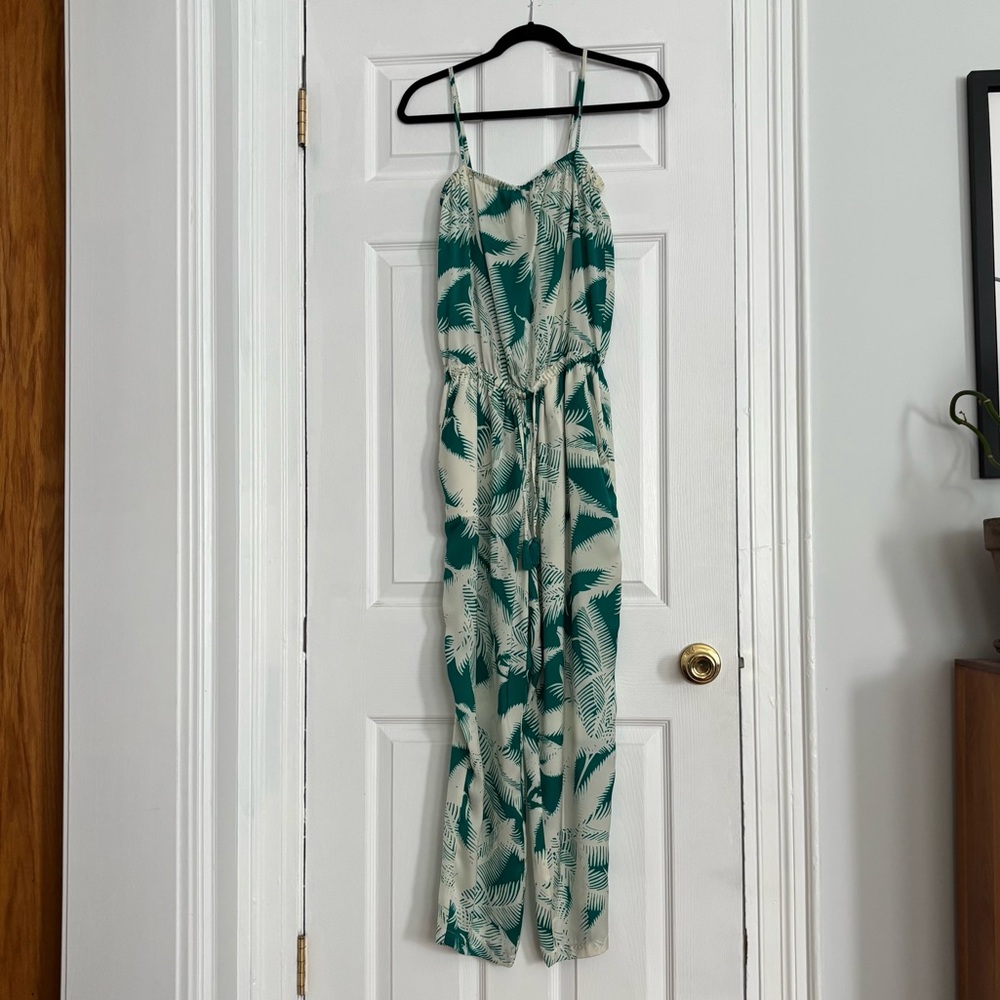 J Crew Green and Cream Jumpsuit